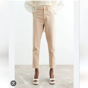 ZARA | Mom fit jeans neutral beige sz 6